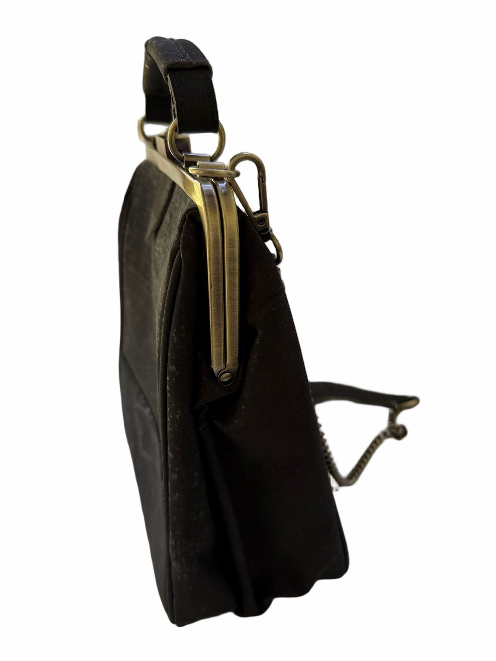 Laflore Paris Bebebark Convertible Purse Bag Backpack Black Cork EUC - Picture 10 of 16